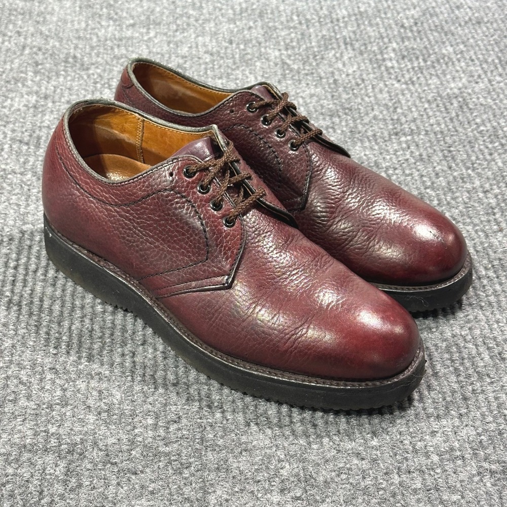 Alden Shoes Men's 6.5 312 Plain Toe Bluchers Foot Balance Derby Burgundy Leather